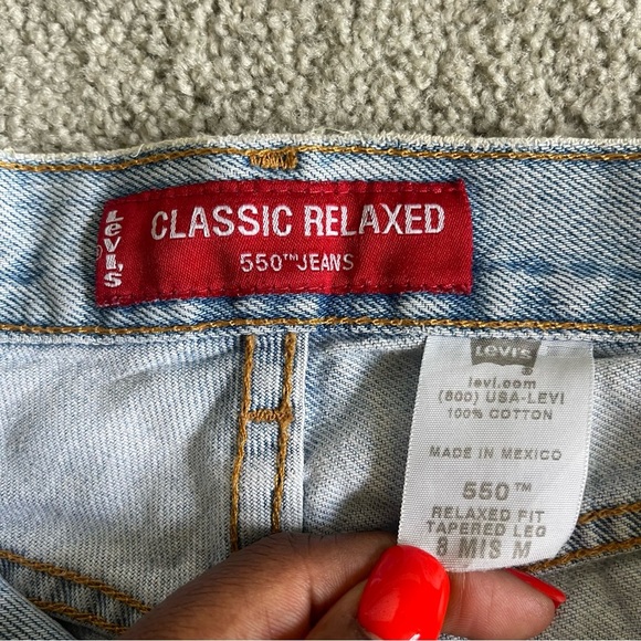 Vintage Levi’s Classic Relaxed 550 Cutoff Raw Edge Distressed Jean Shorts - Picture 13 of 16